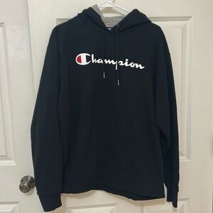 Champion Black Pullover Hoodie sweatshirt, size large
